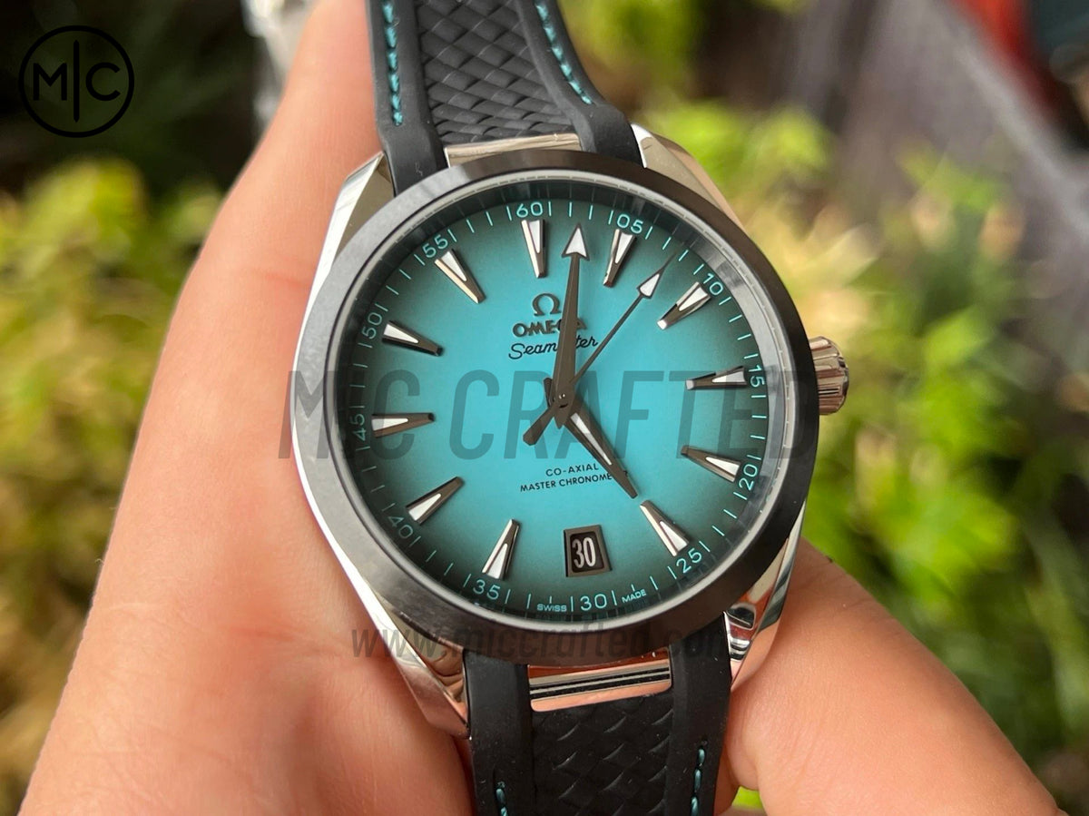 Aqua Terra 150M 41mm SS Turquoise Dial on Black rubber strap – Premium Edition