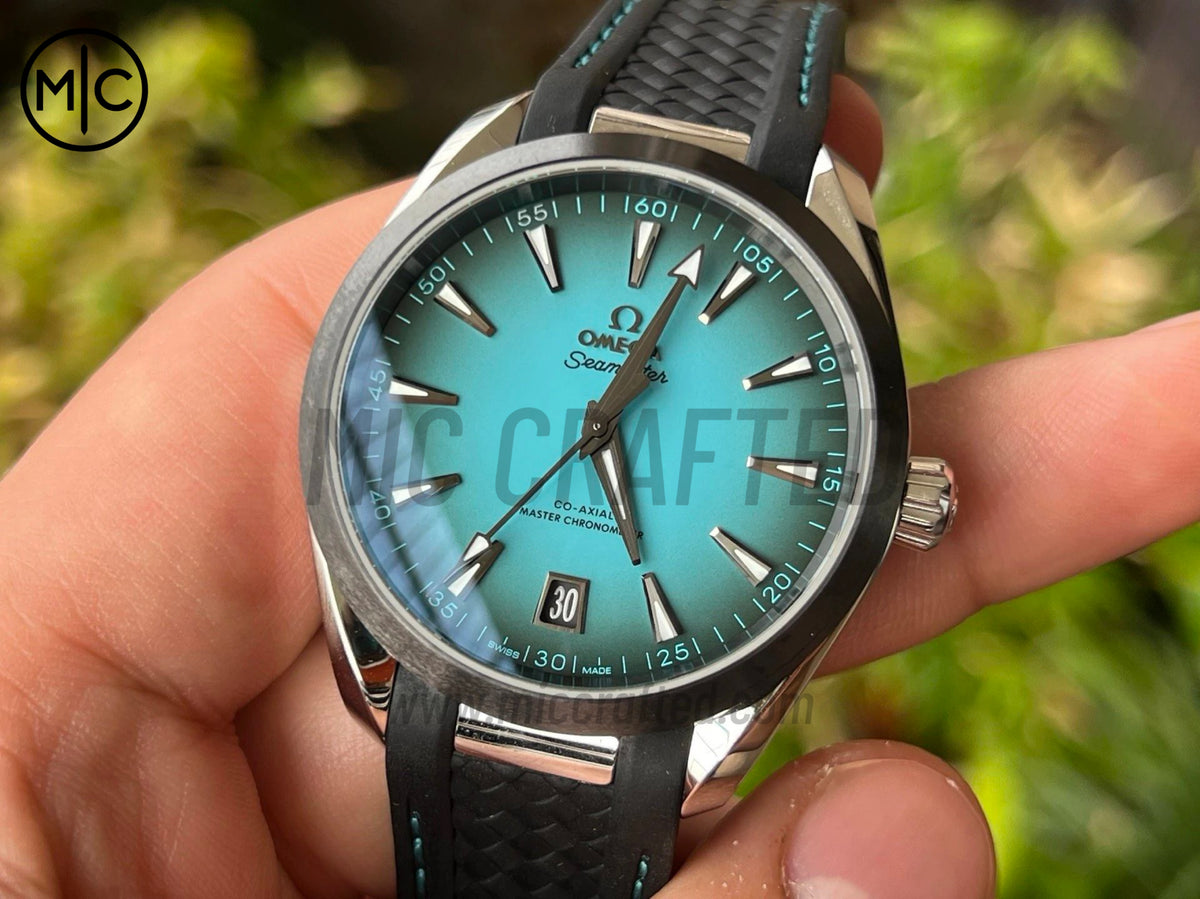 Aqua Terra 150M 41mm SS Turquoise Dial on Black rubber strap – Premium Edition