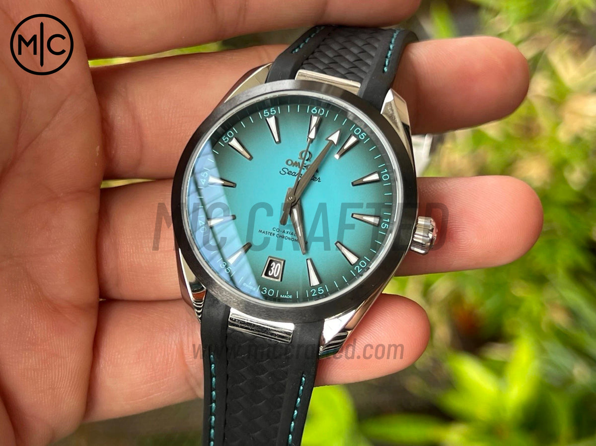 Aqua Terra 150M 41mm SS Turquoise Dial on Black rubber strap – Premium Edition