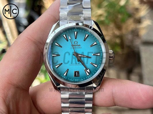 Aqua Terra 150M 41mm SS urquoise Dial on SS Braceletl – Premium Edition