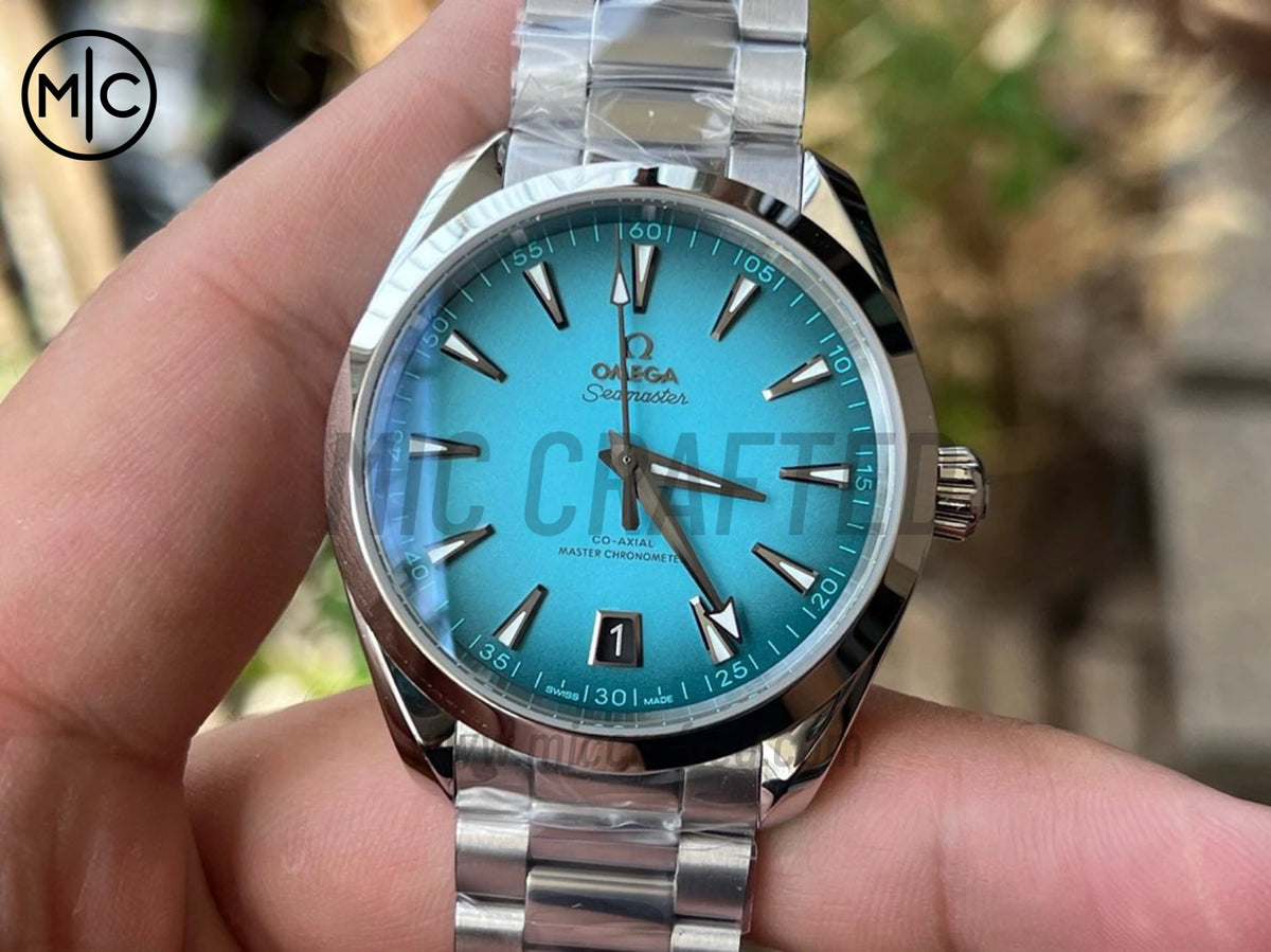 Aqua Terra 150M 41mm SS urquoise Dial on SS Braceletl – Premium Edition