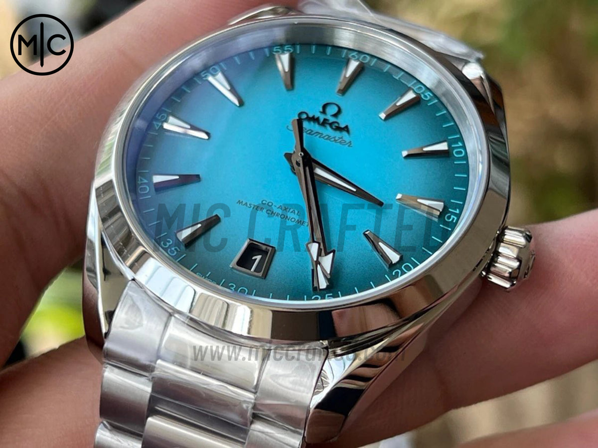 Aqua Terra 150M 41mm SS urquoise Dial on SS Braceletl – Premium Edition