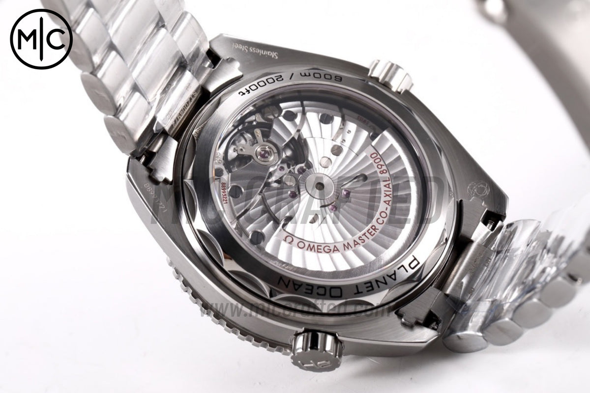 Planet Ocean 43.5mm SS Black/Orange Bezel Black Dial on SS Bracelet – Premium Edition
