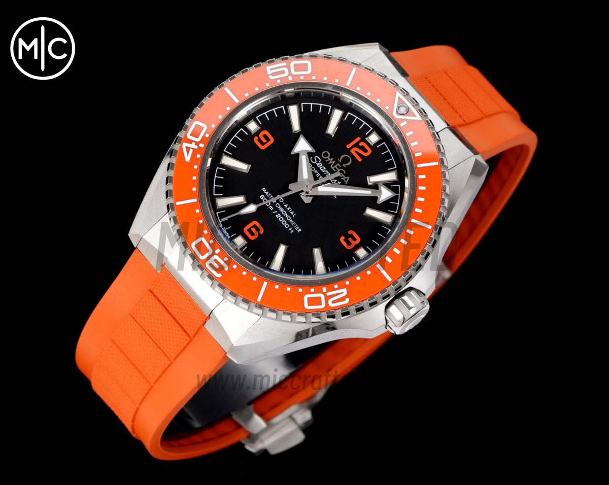 Planet Ocean 600M 42mm Orange Bezel on Orange Rubber Strap – Premium Edition