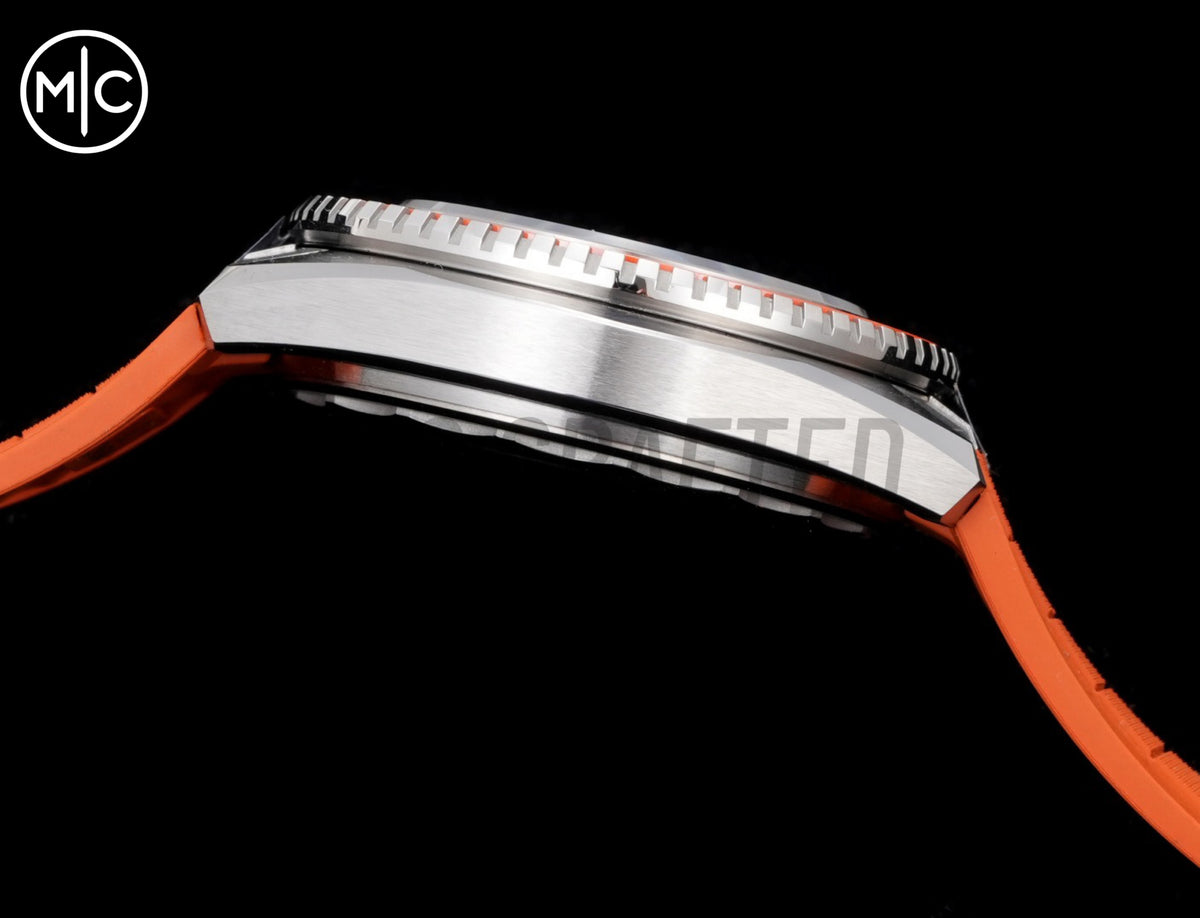 Planet Ocean 600M 42mm Orange Bezel on Orange Rubber Strap – Premium Edition