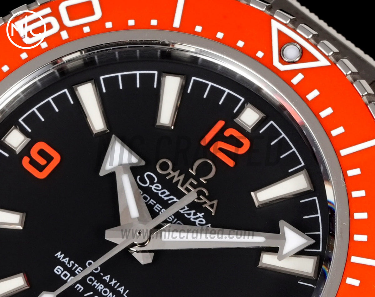 Planet Ocean 600M 42mm Orange Bezel on Black Rubber Strap – Premium Edition