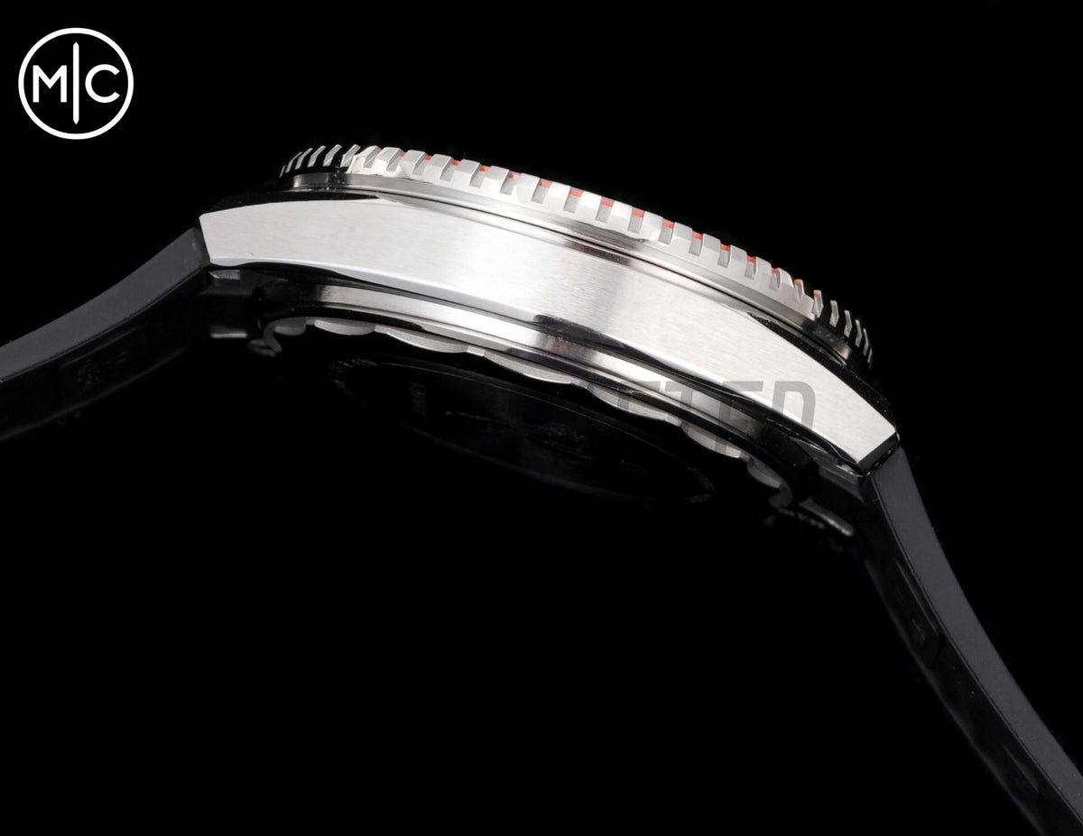 Planet Ocean 600M 42mm Orange Bezel on Black Rubber Strap – Premium Edition