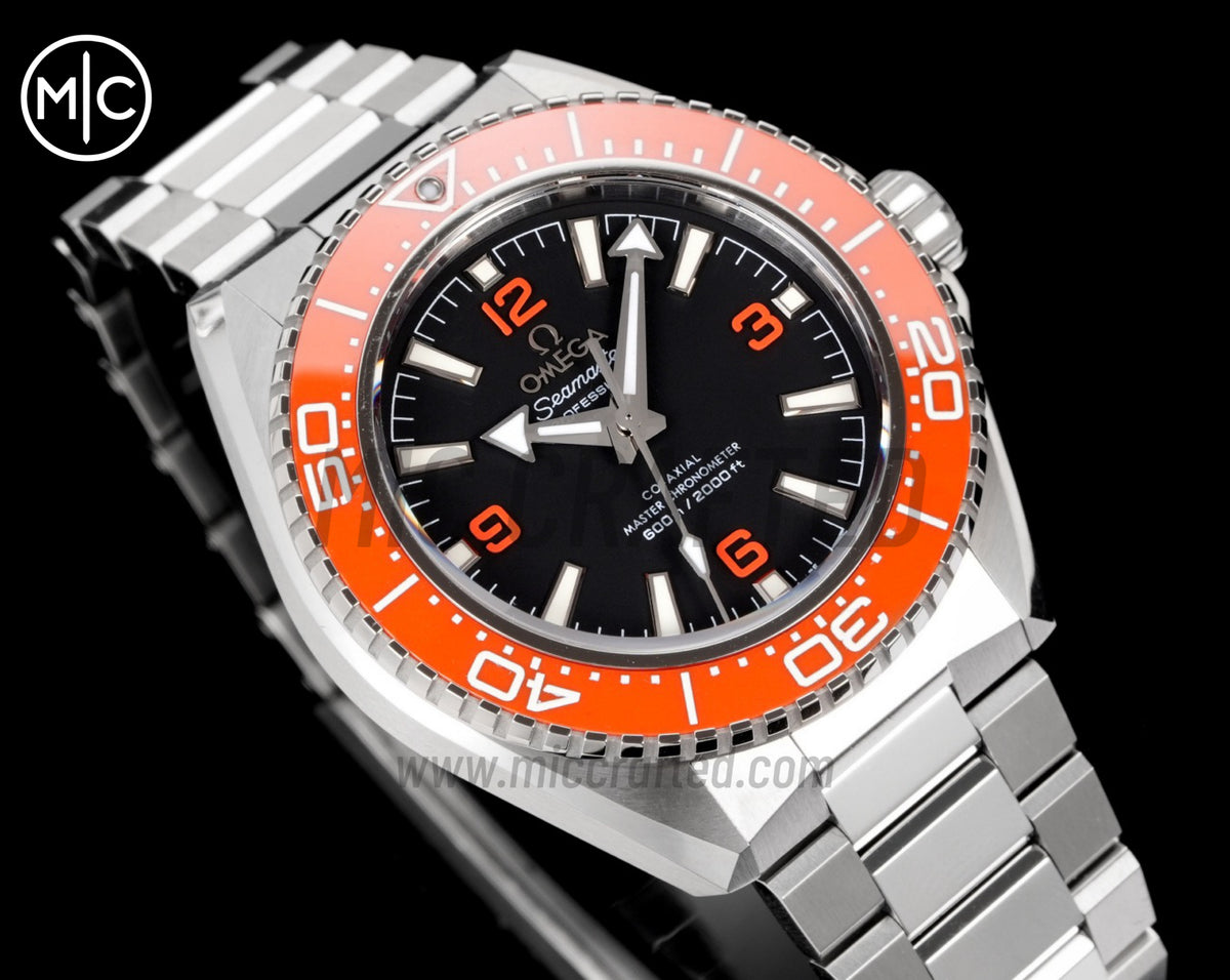 Planet Ocean 600M 42mm Orange Bezel on SS Bracelet – Premium Edition