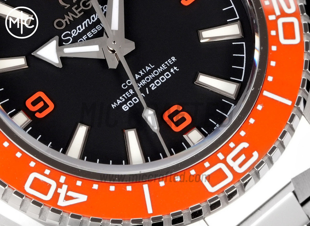 Planet Ocean 600M 42mm Orange Bezel on SS Bracelet – Premium Edition