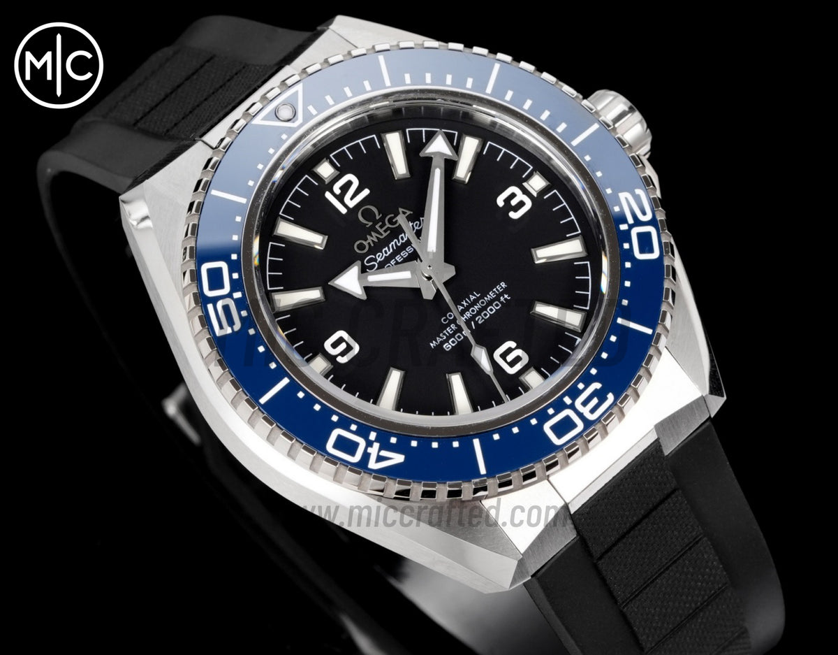 Planet Ocean 600M 42mm Blue Bezel on Black Rubber Strap – Premium Edition