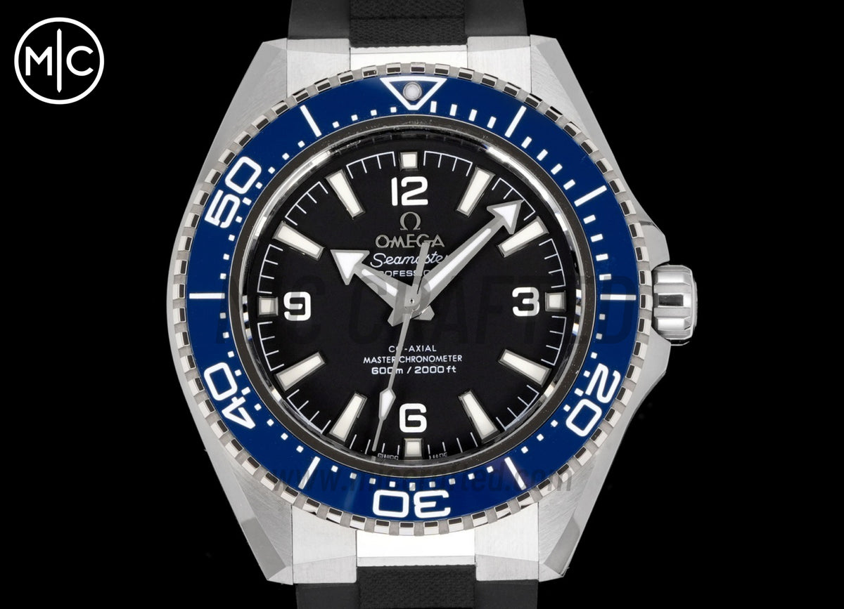 Planet Ocean 600M 42mm Blue Bezel on Black Rubber Strap – Premium Edition