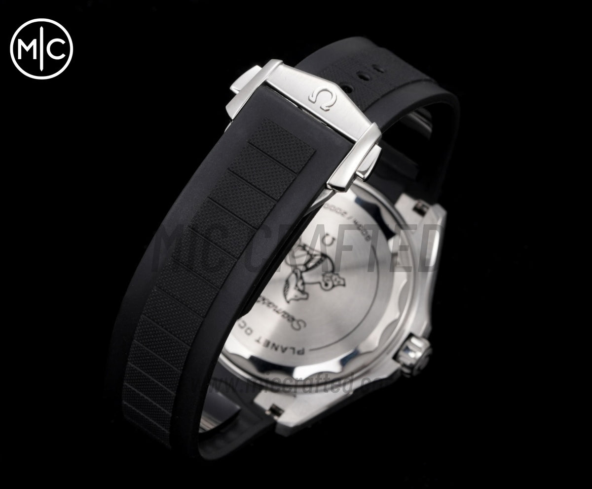Planet Ocean 600M 42mm Blue Bezel on Black Rubber Strap – Premium Edition