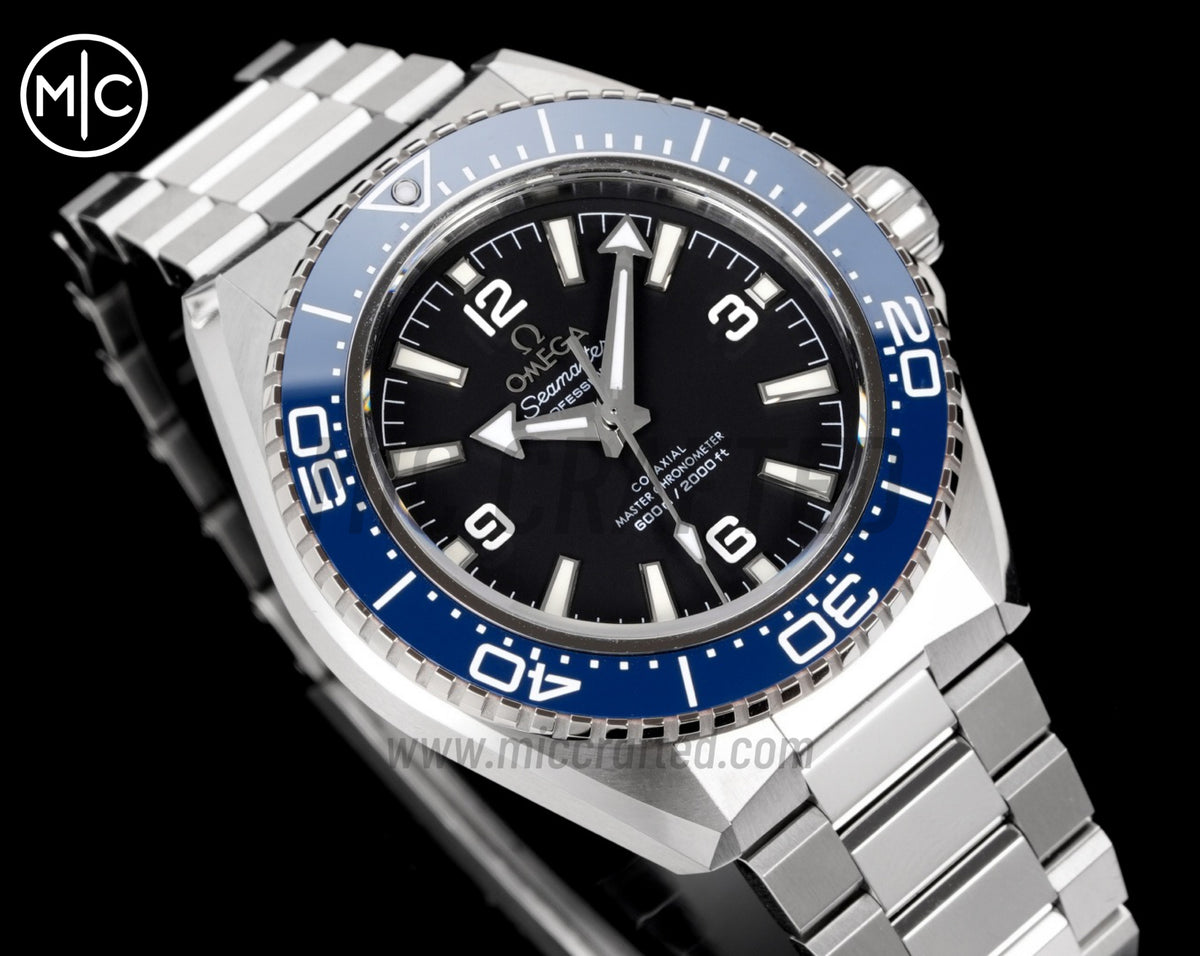 Planet Ocean 600M 42mm Blue Bezel on SS Bracelet – Premium Edition