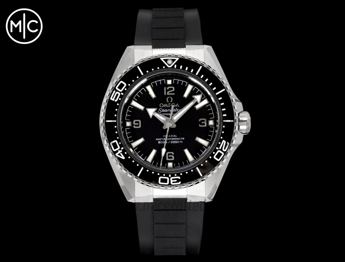 Planet Ocean 600M 42mm Black Bezel on Black Rubber Strap – Premium Edition