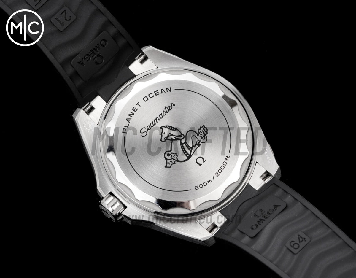 Planet Ocean 600M 42mm Black Bezel on Black Rubber Strap – Premium Edition