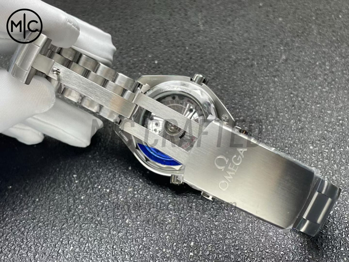 Planet Ocean 600M 39.5mm SS Blue Dial Blue Bezel on SS Bracelet – Premium Edition
