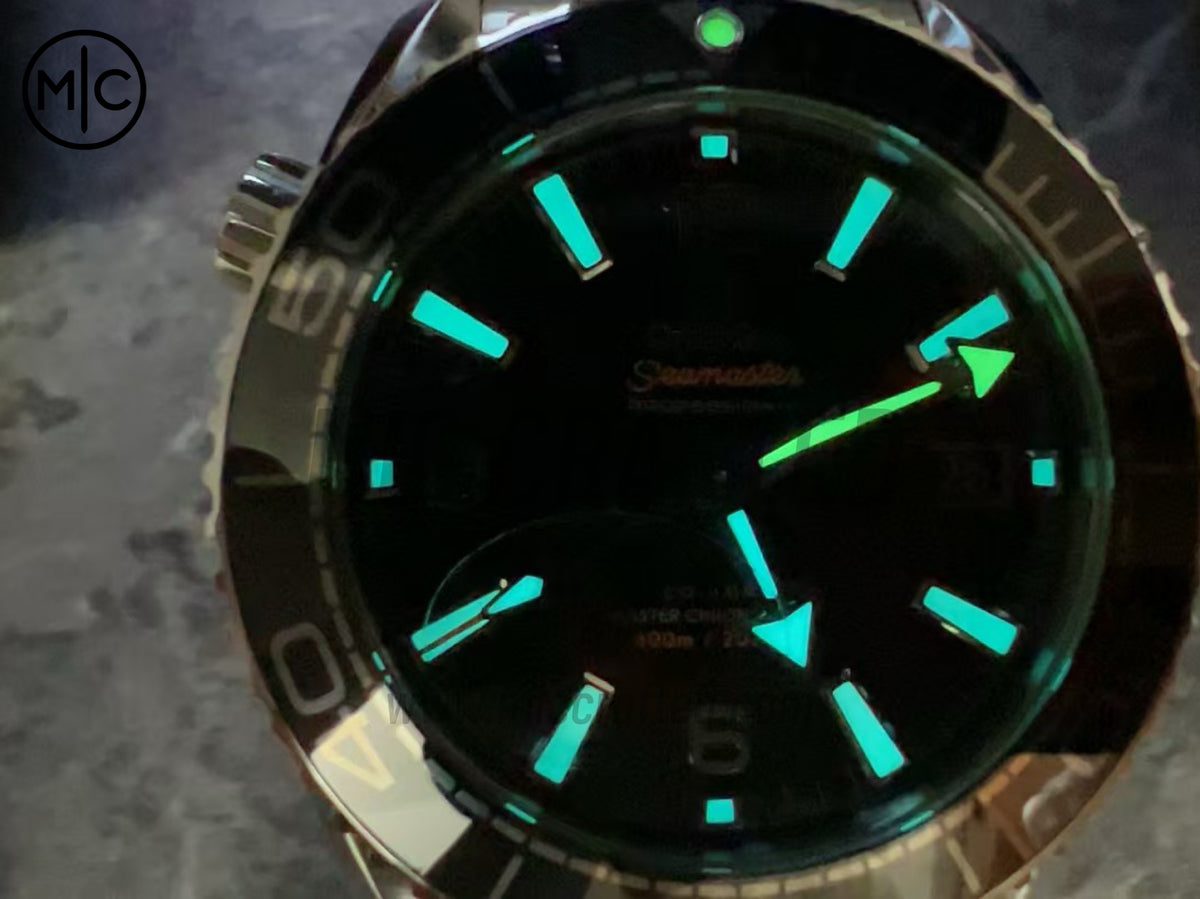 Planet Ocean 600M 39.5mm SS Black Dial Black Bezel on SS Bracelet – Premium Edition