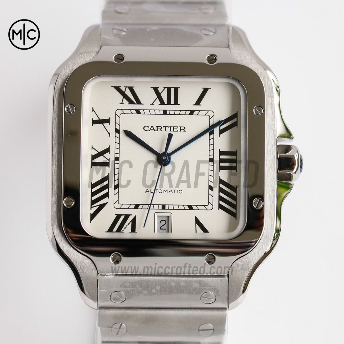 Santos De Cartier 40mm 白色錶盤配 SS SmartLinks 錶鏈 - 尊享版