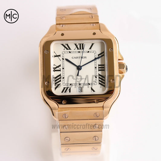 Santos De Cartier 40mm White Dial on RG SmartLinks Bracelet – Premium Edition