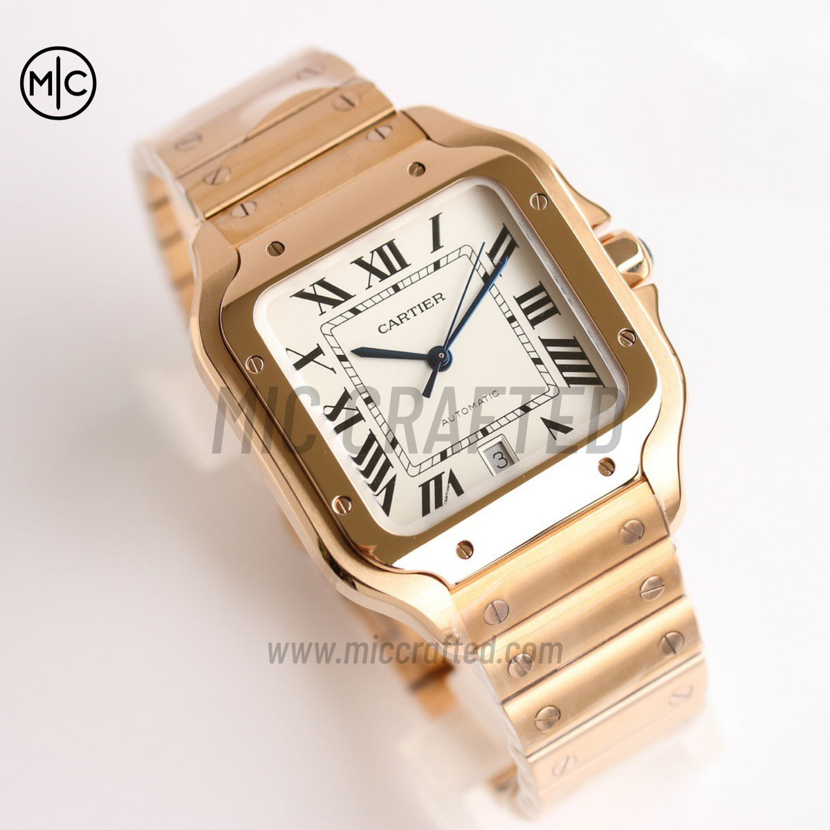 Santos De Cartier 40mm 白色錶盤配 RG SmartLinks 錶鏈 - 尊享版