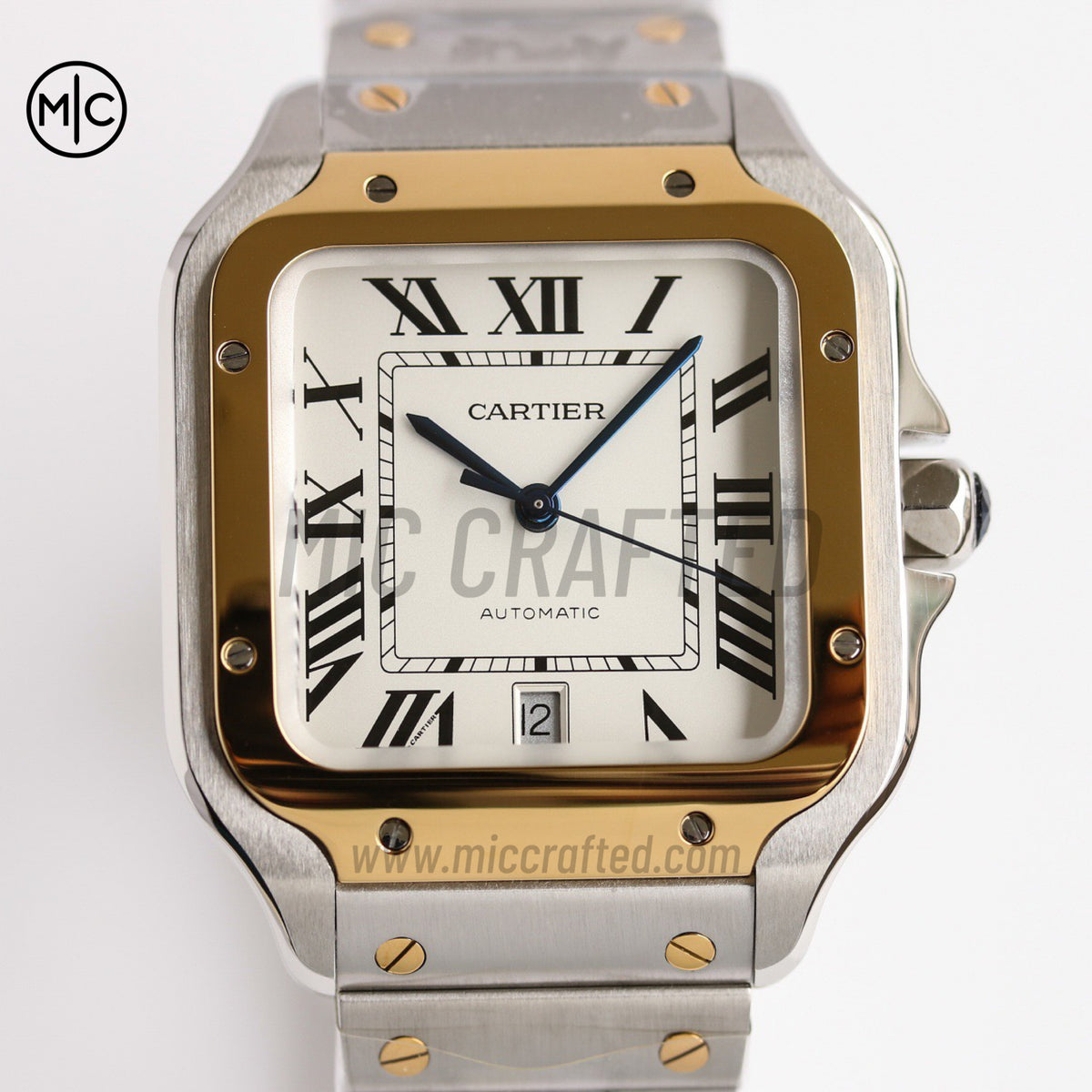 Santos De Cartier 40mm 白色錶盤配 SS/YG SmartLinks 錶鏈 - 尊享版