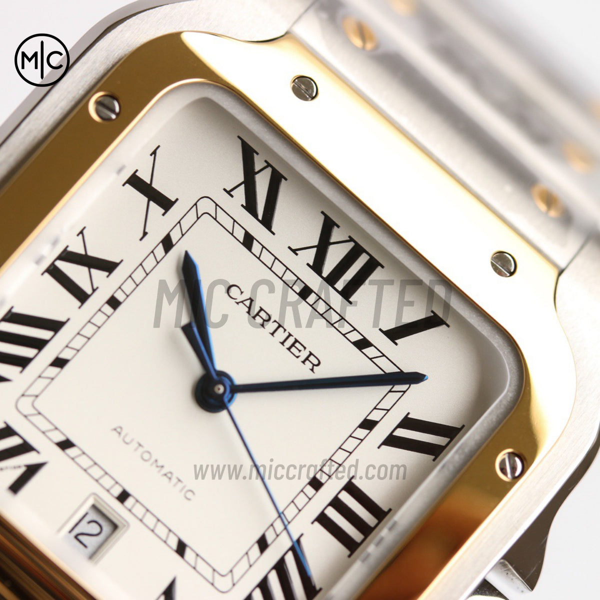Santos De Cartier 40mm 白色錶盤配 SS/YG SmartLinks 錶鏈 - 尊享版