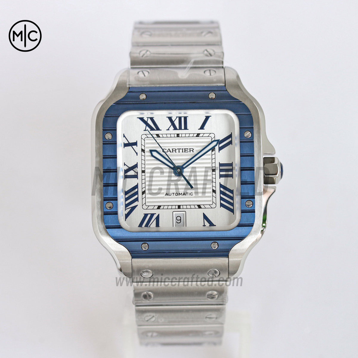 Santos De Cartier 40mm 白色錶盤配 SS SmartLinks 錶鏈 - 尊享版
