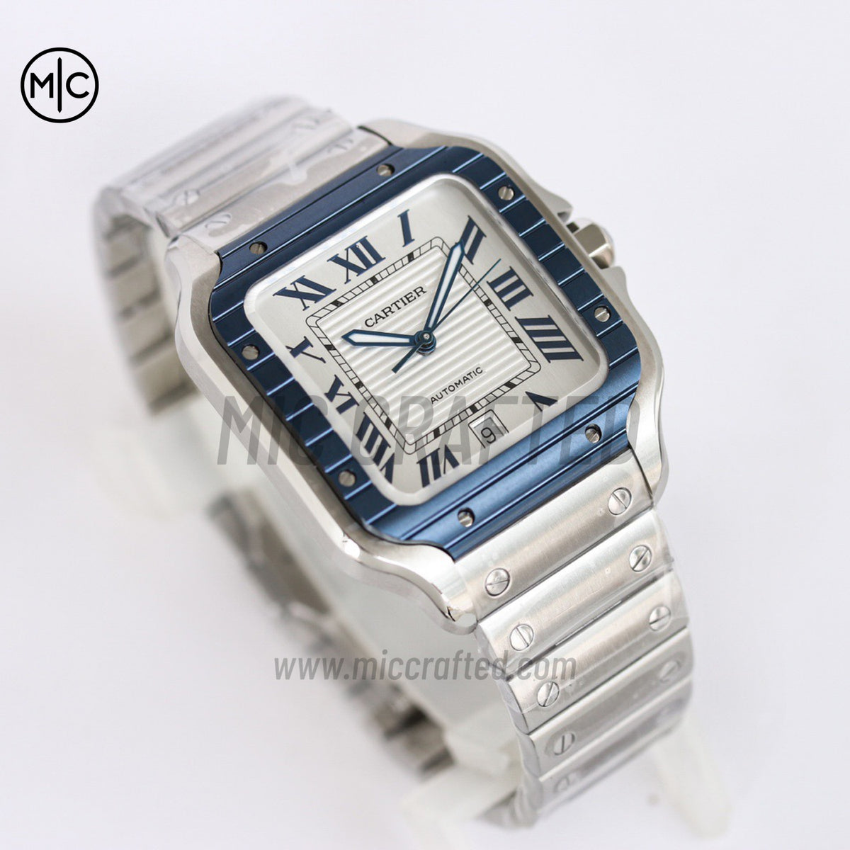 Santos De Cartier 40mm 白色錶盤配 SS SmartLinks 錶鏈 - 尊享版