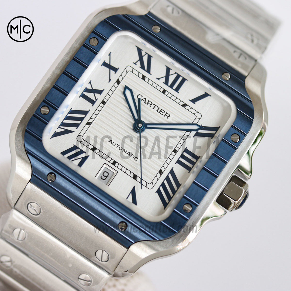 Santos De Cartier 40mm 白色錶盤配 SS SmartLinks 錶鏈 - 尊享版
