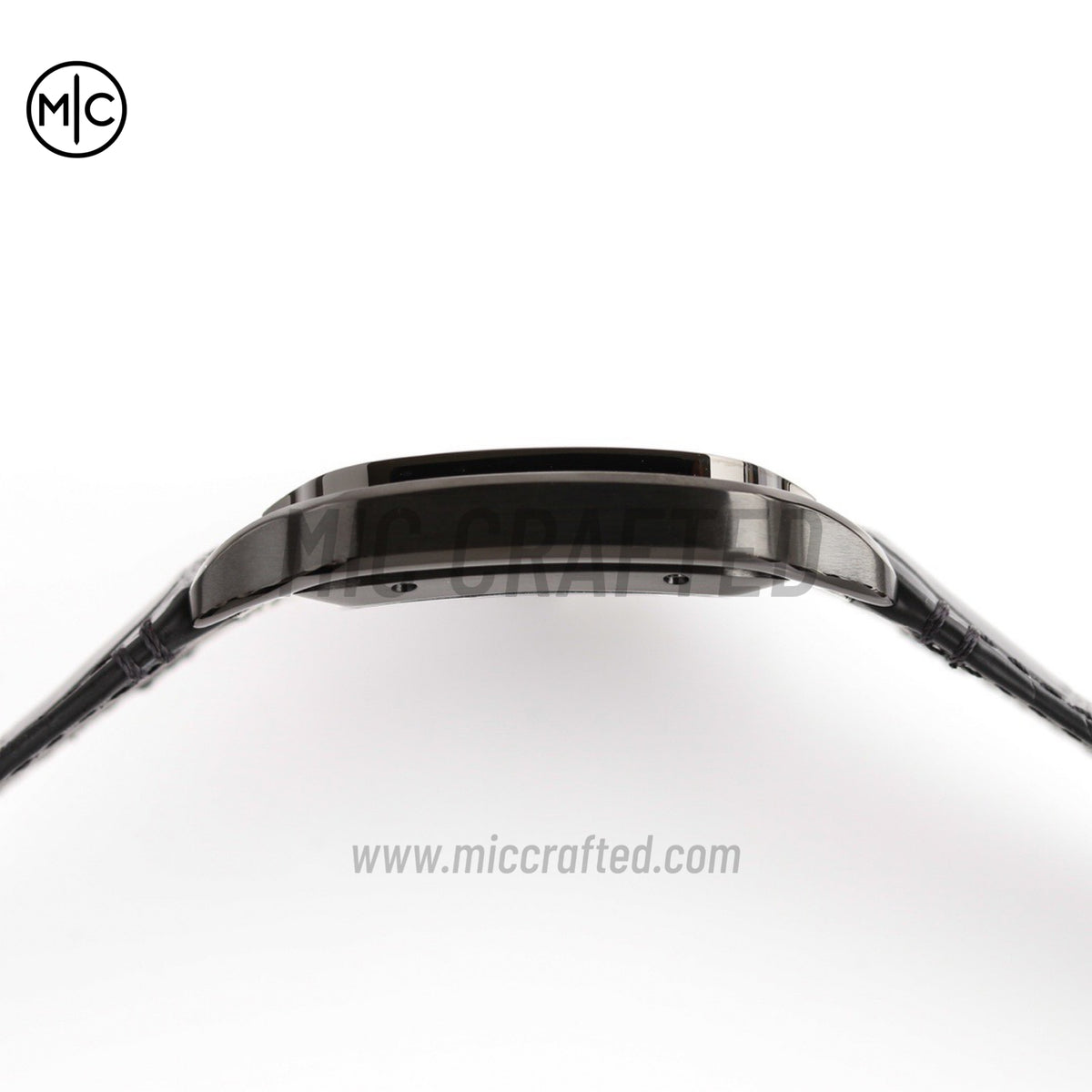 Santos De Cartier 40mm PVD 黑色錶盤配黑色皮革錶帶 - 尊享版