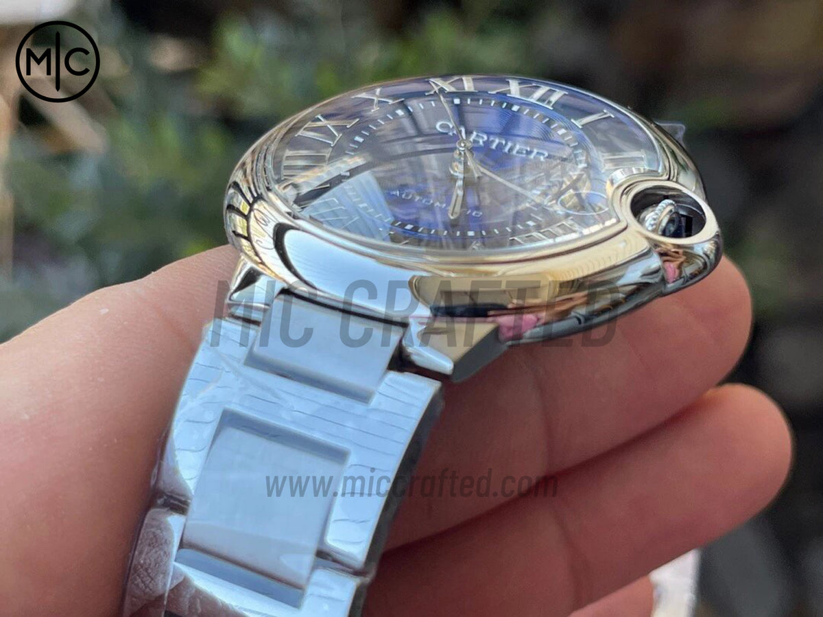 Ballon Bleu 40mm SS 藍色紋理錶盤配 SS 錶鏈 - 尊享版