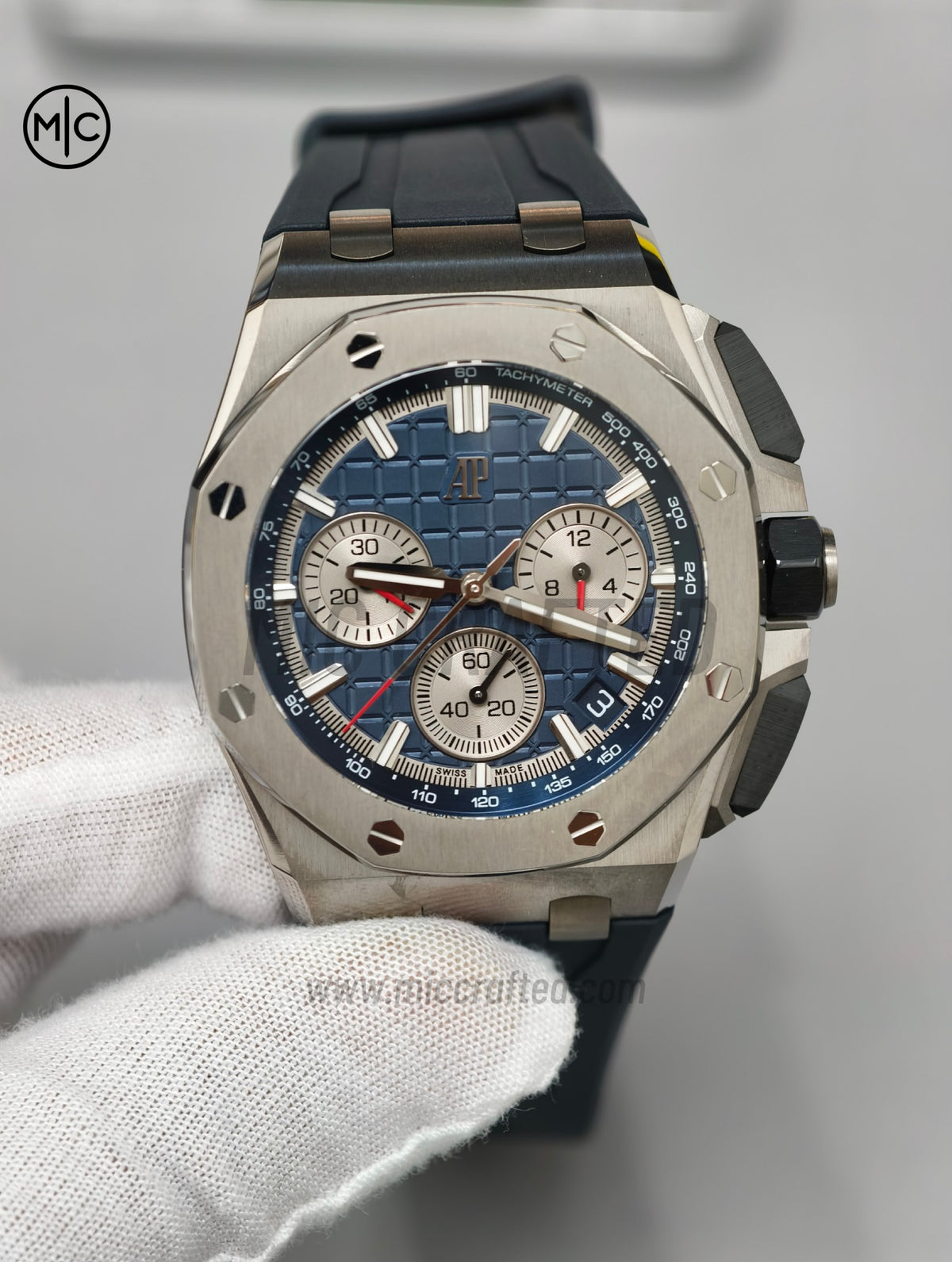 Royal Oak Offshore 43mm 26420ti Titanium Blue Dial on Blue Rubber Strap – Premium Edition