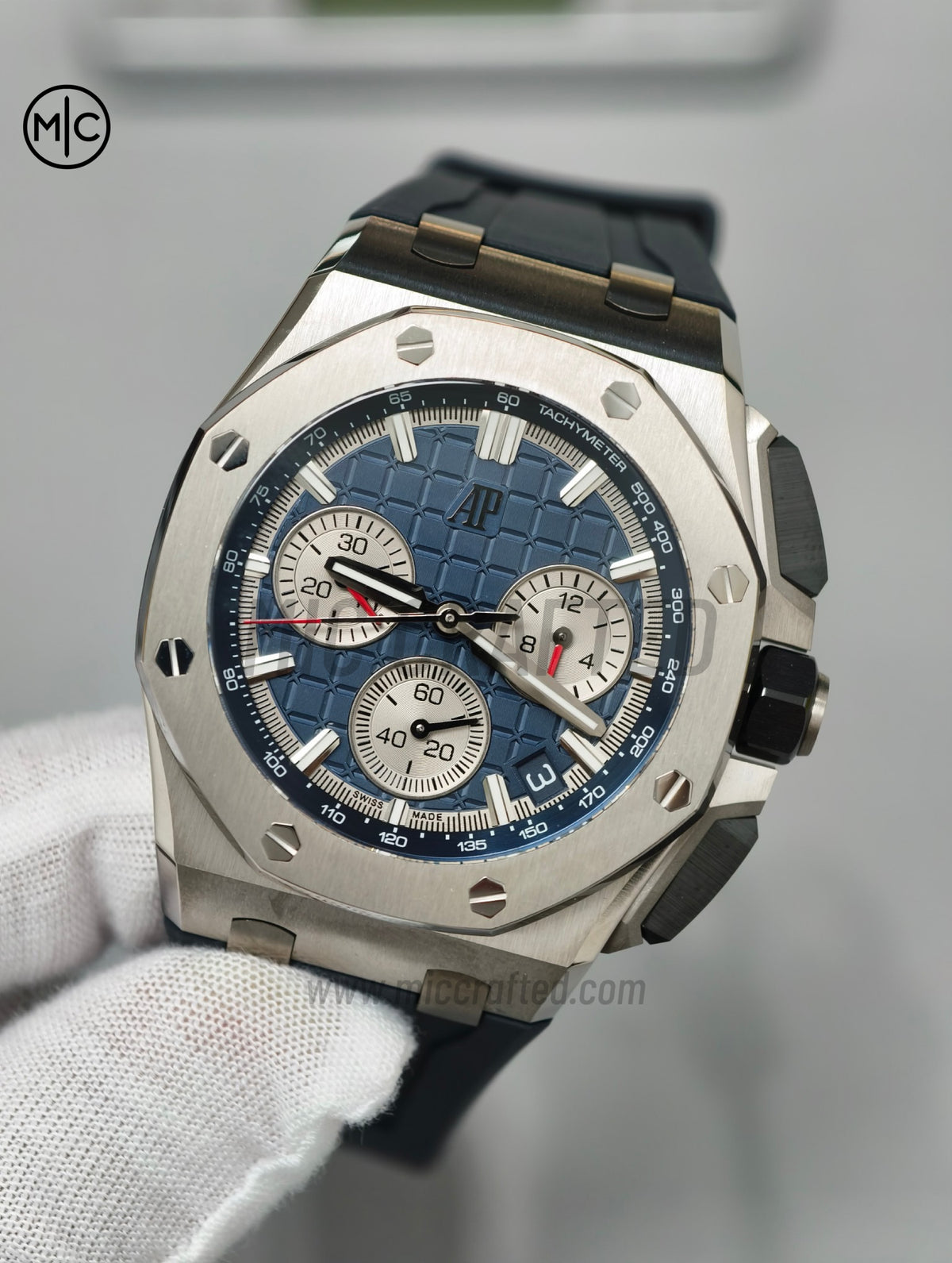 Royal Oak Offshore 43mm 26420ti Titanium Blue Dial on Blue Rubber Strap – Premium Edition