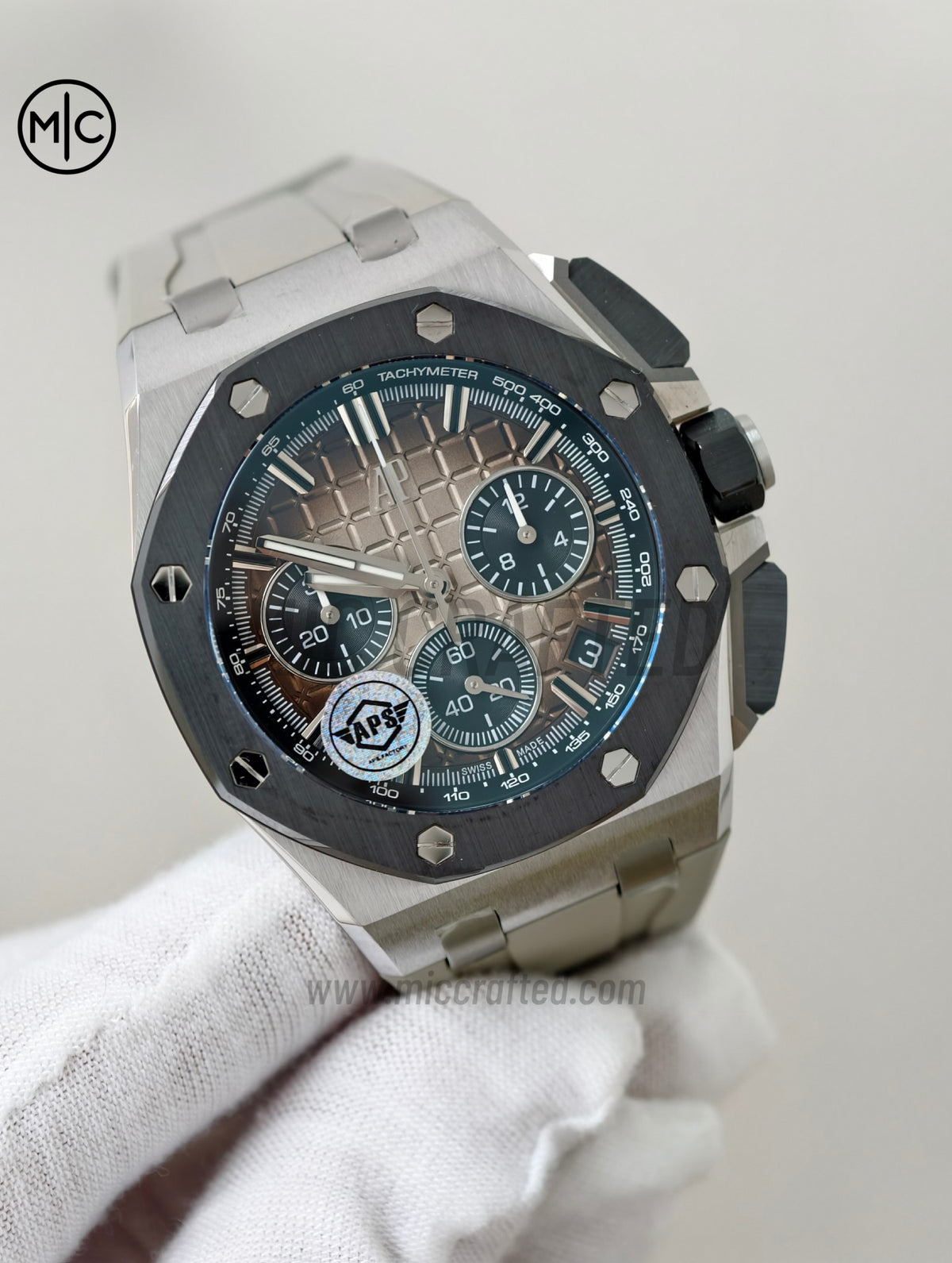 Royal Oak Offshore 43mm 26420so SS Smoked Dial on Gray Rubber Strap – Premium Edition