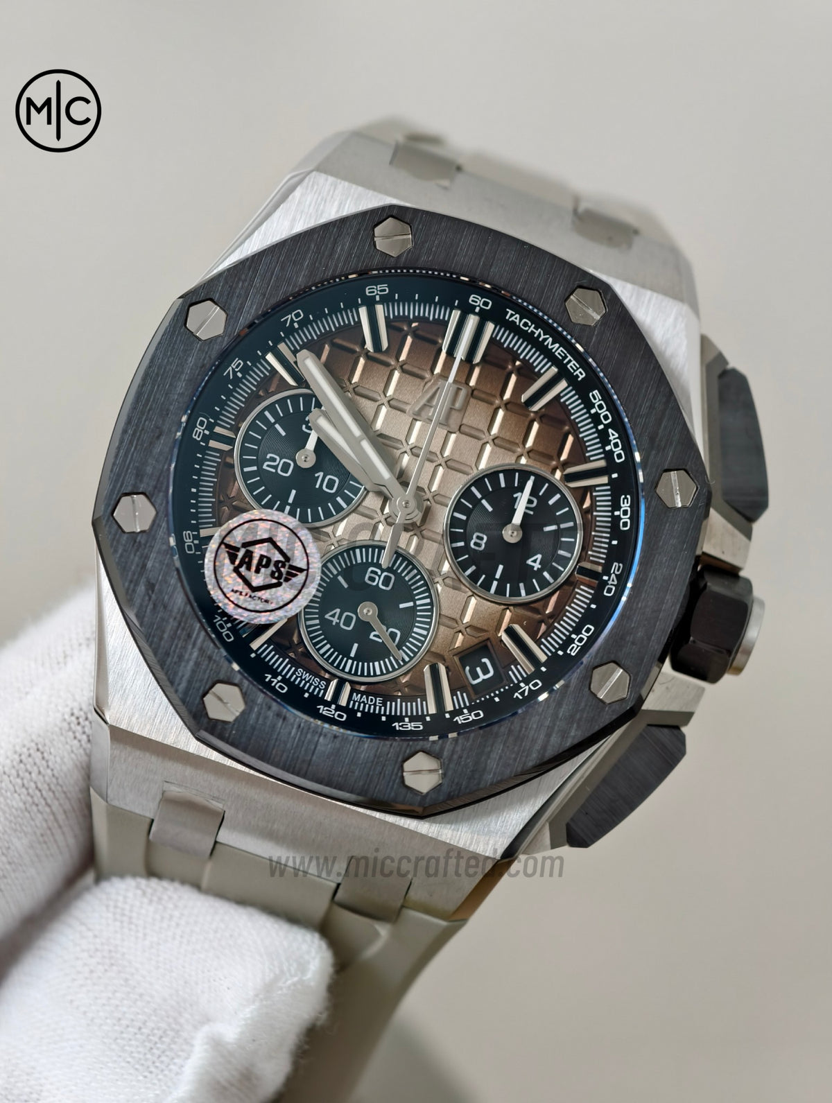Royal Oak Offshore 43mm 26420so SS Smoked Dial on Gray Rubber Strap – Premium Edition