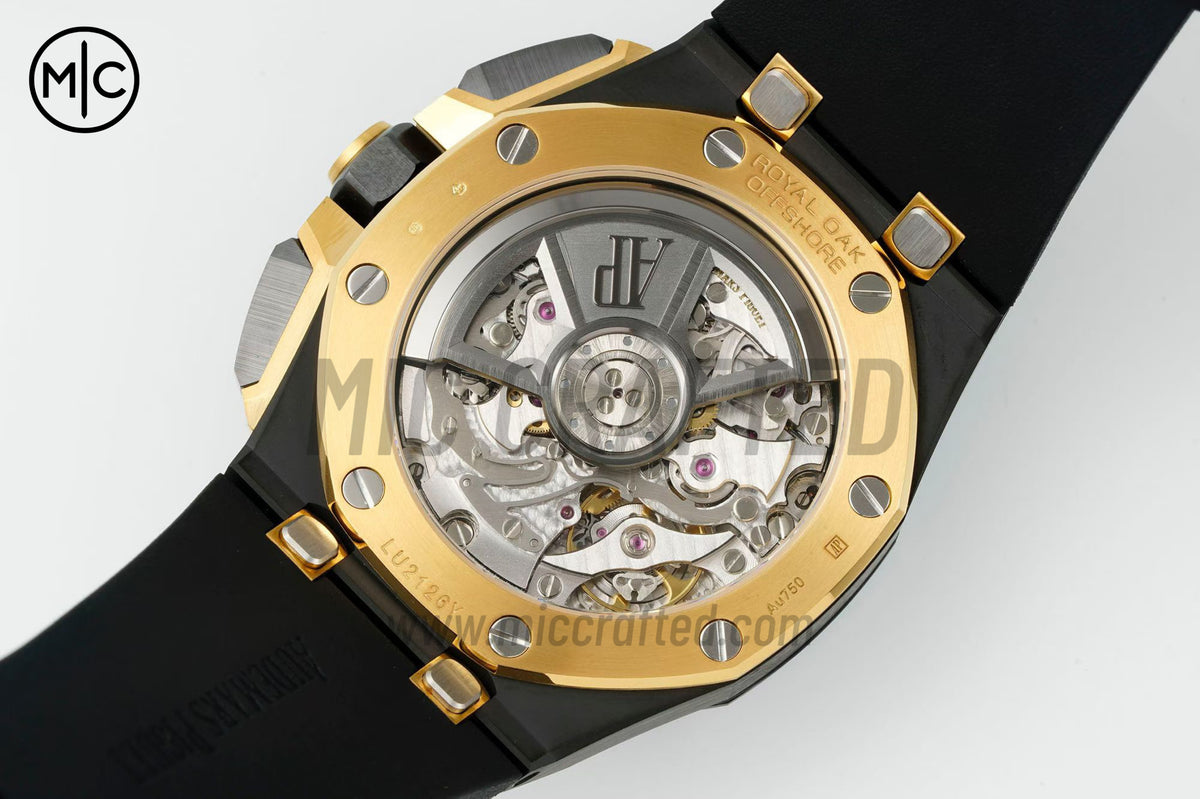 Royal Oak Offshore 43mm 26420 黑色陶瓷黑色/YG 錶盤配黑色橡膠錶帶 - 尊貴版