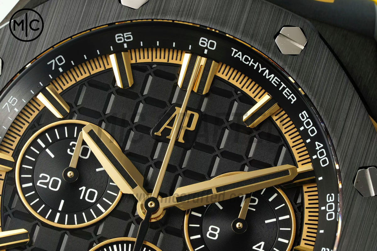 Royal Oak Offshore 43mm 26420 黑色陶瓷黑色/YG 錶盤配黃色橡膠錶帶 - 尊貴版