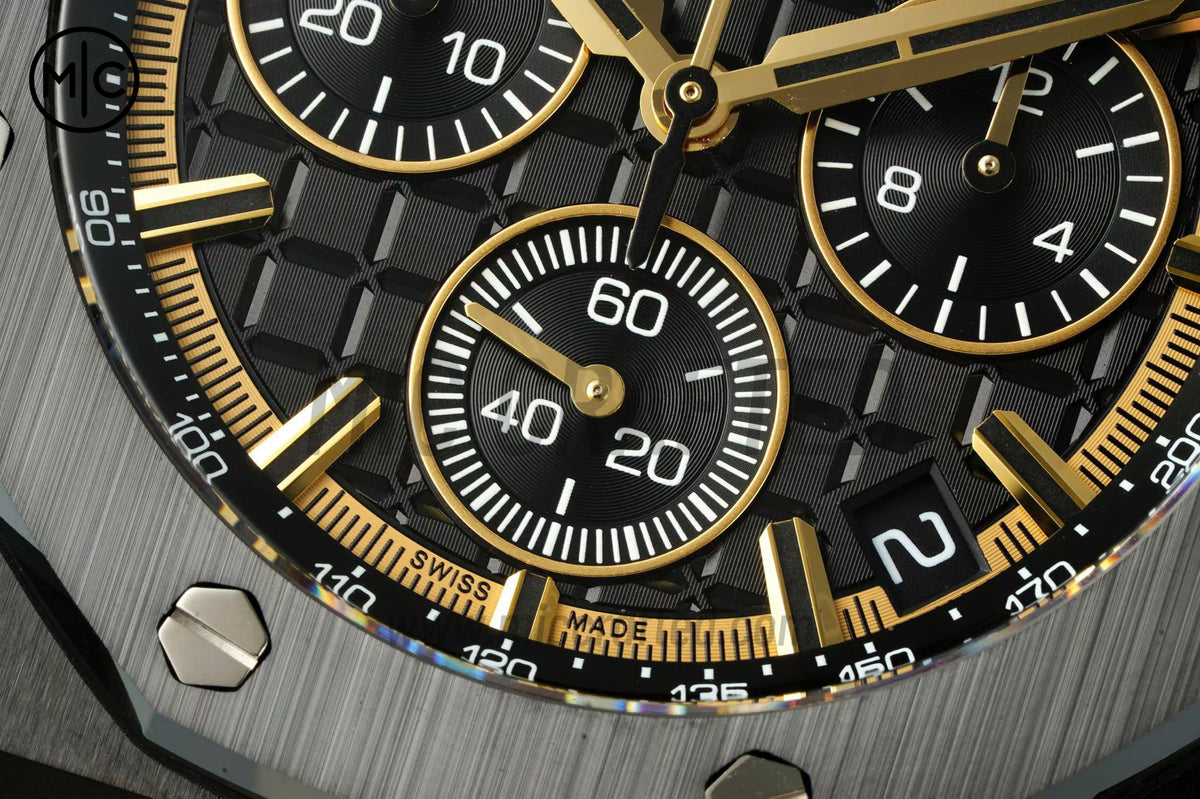 Royal Oak Offshore 43mm 26420 黑色陶瓷黑色/YG 錶盤配黃色橡膠錶帶 - 尊貴版