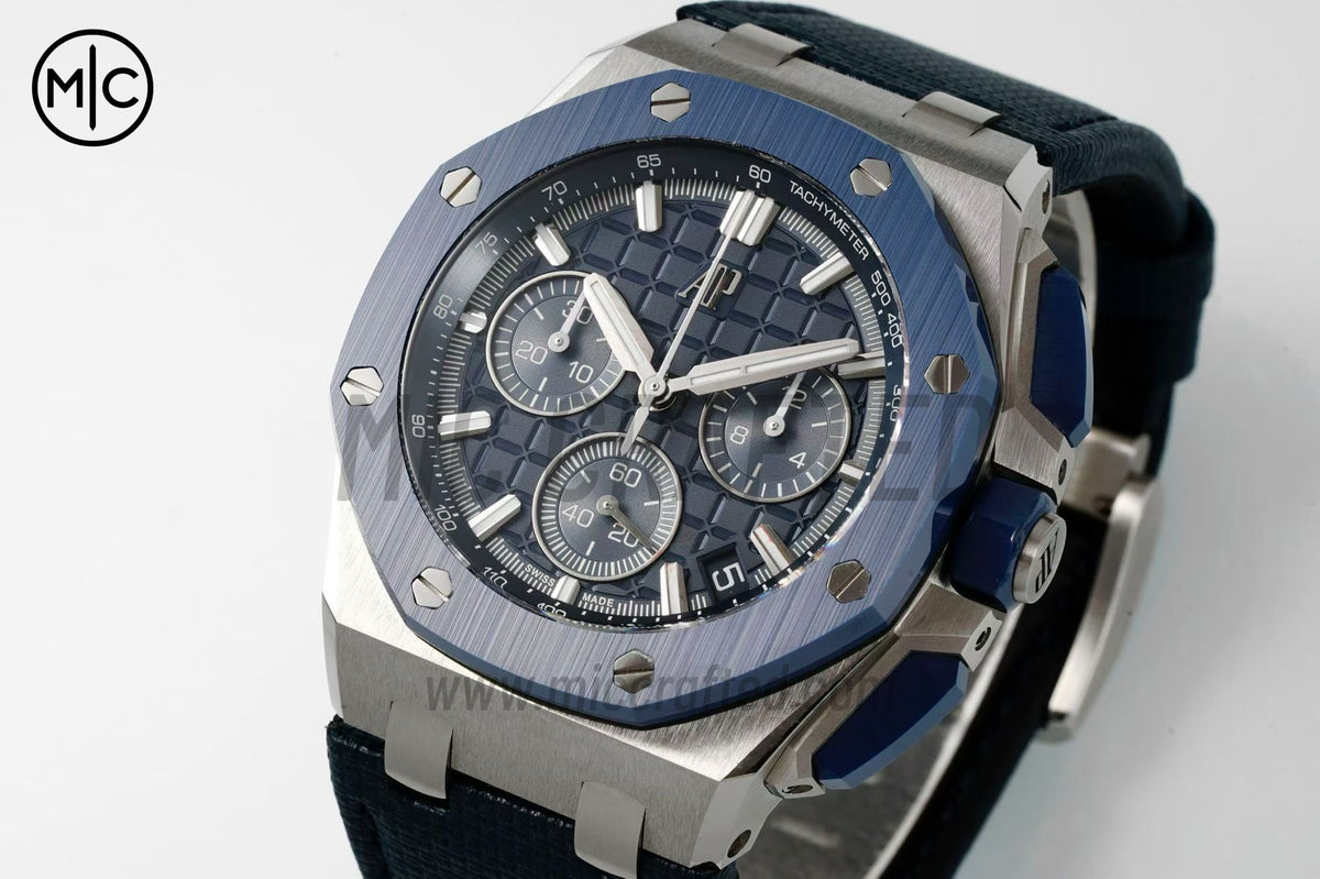 Royal Oak Offshore 43mm 26420SO Bleu Nuit Nuage 配藍色小牛皮錶帶 - 尊貴版