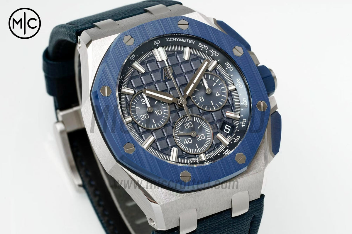 Royal Oak Offshore 43mm 26420SO Bleu Nuit Nuage 配藍色小牛皮錶帶 - 尊貴版