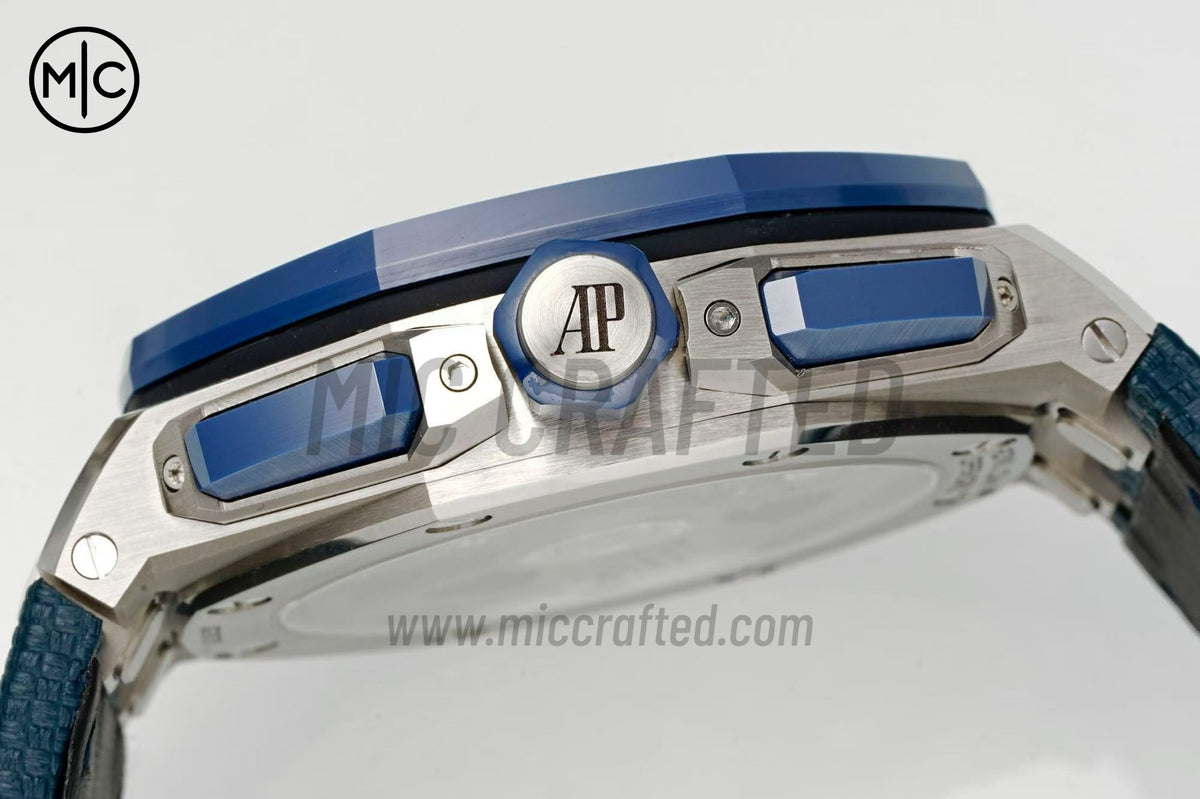 Royal Oak Offshore 43mm 26420SO Bleu Nuit Nuage 配藍色小牛皮錶帶 - 尊貴版