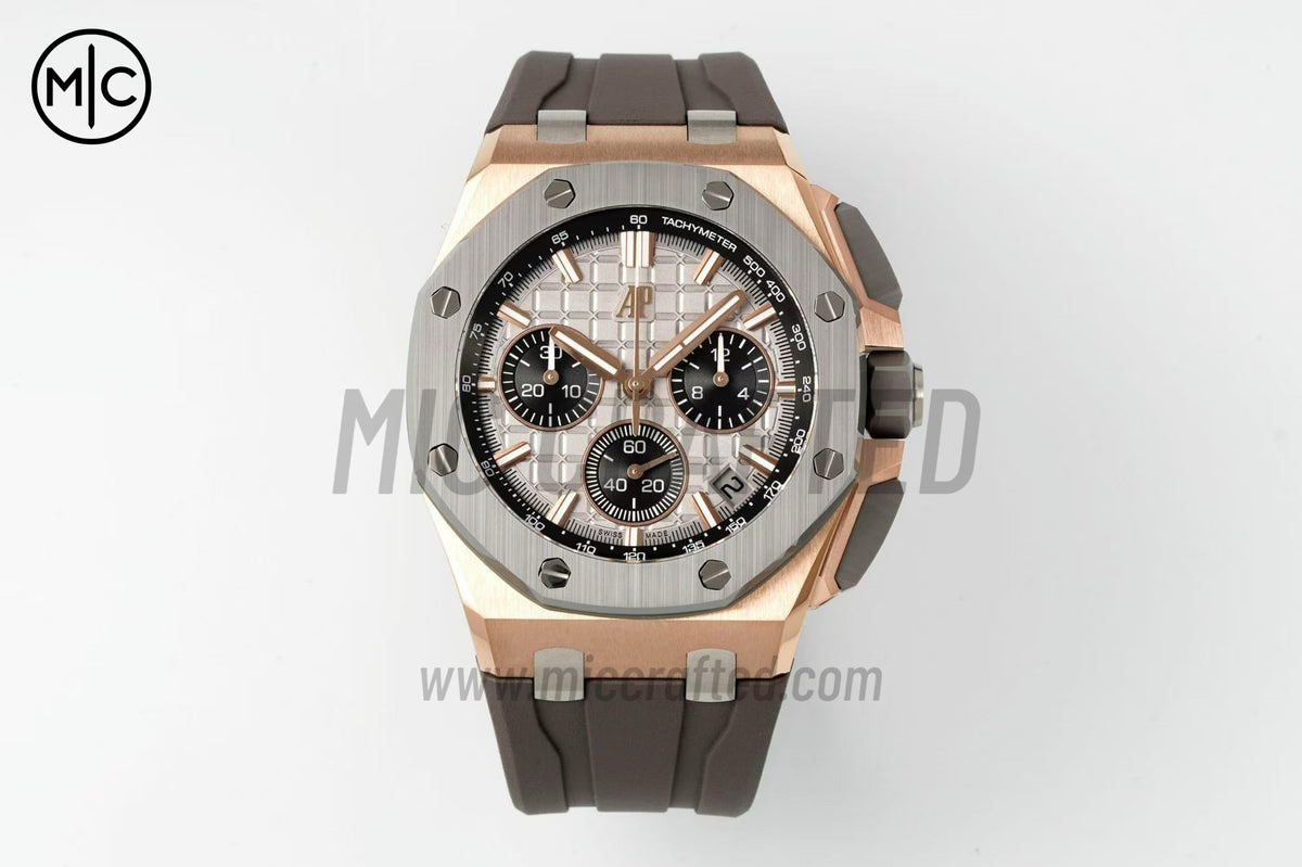 Royal Oak Offshore 43mm 26420OI RG Titanium Bezel Gray/Black Dial on Gray Rubber Strap – Premium Edition