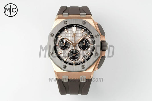 Royal Oak Offshore 43mm 26420OI RG Titanium Bezel Gray/Black Dial on Gray Rubber Strap – Premium Edition