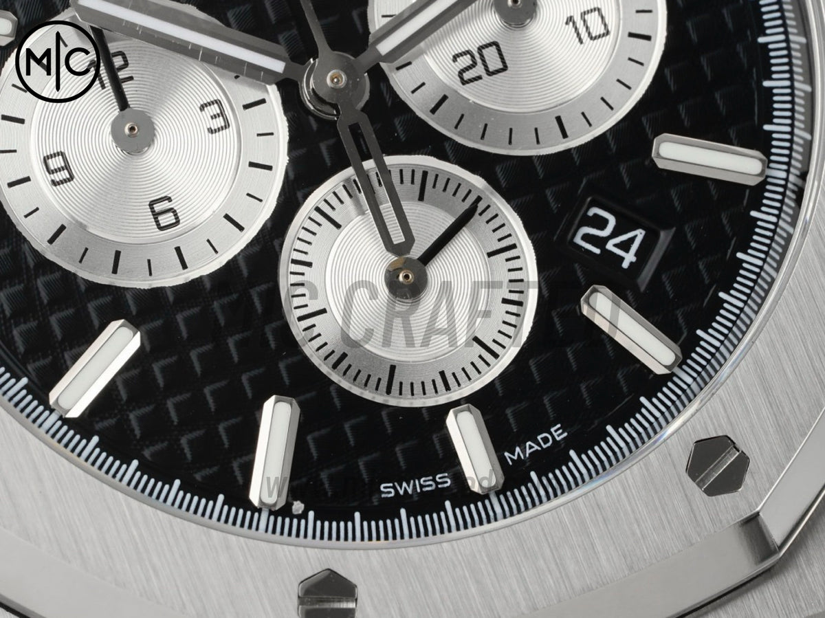 Royal Oak Chrono 41mm 26331 SS Black/White Dial on SS Bracelet – Premium Edition