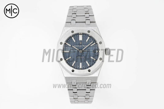Royal Oak 37mm 15450 SS Blue Textured Dial on SS Bracelet – Premium Edition