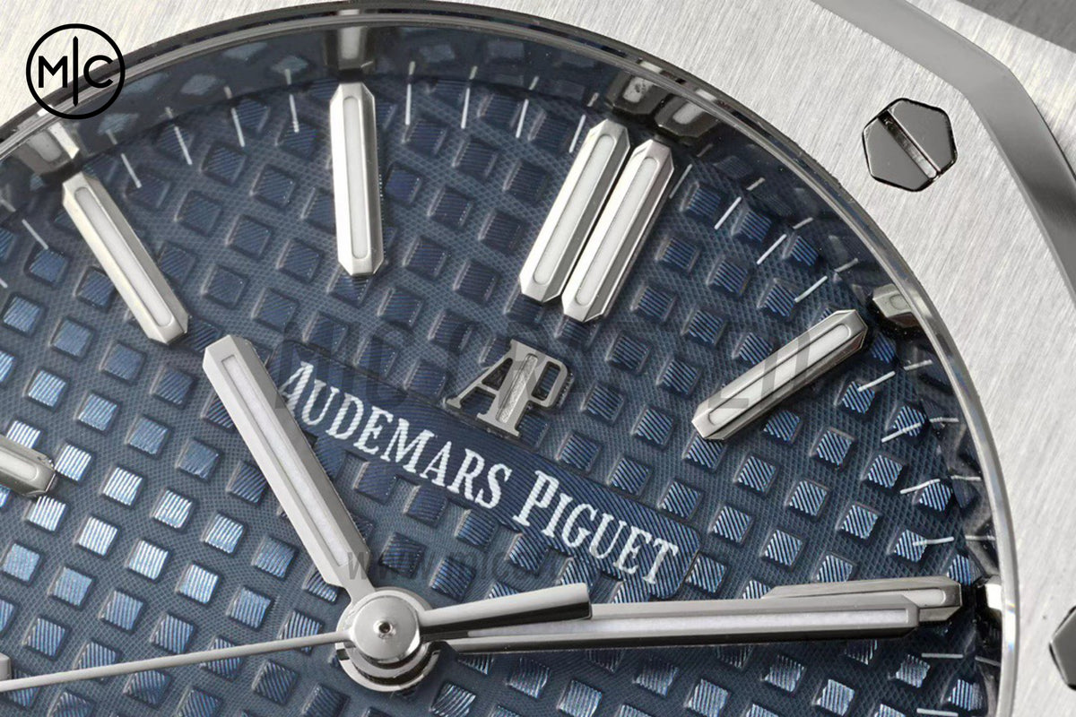 Royal Oak 37mm 15450 SS Blue Textured Dial on SS Bracelet – Premium Edition