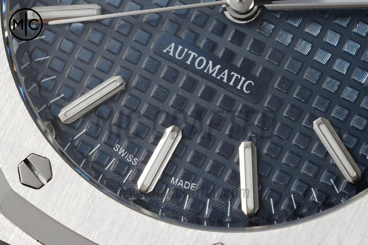 Royal Oak 37mm 15450 SS Blue Textured Dial on SS Bracelet – Premium Edition