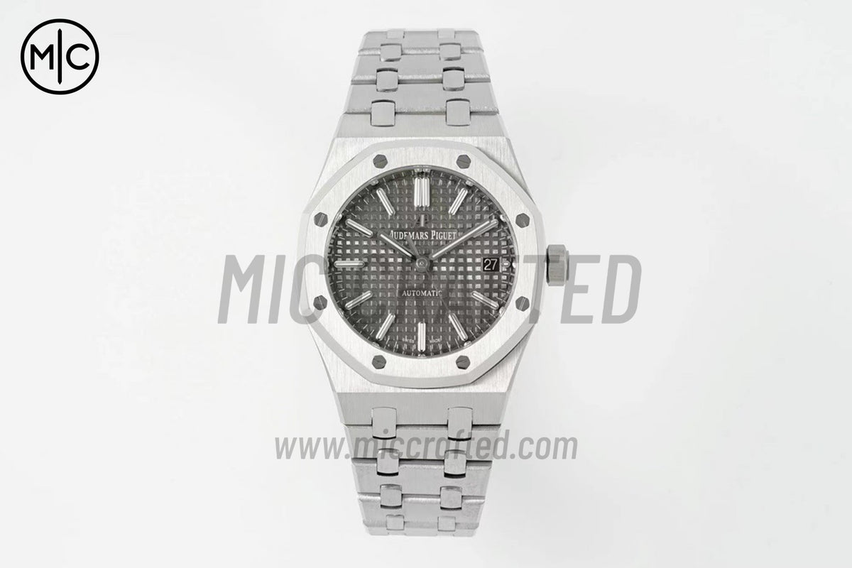 Royal Oak 37mm 15450 SS Gray Textured Dial on SS Bracelet – Premium Edition