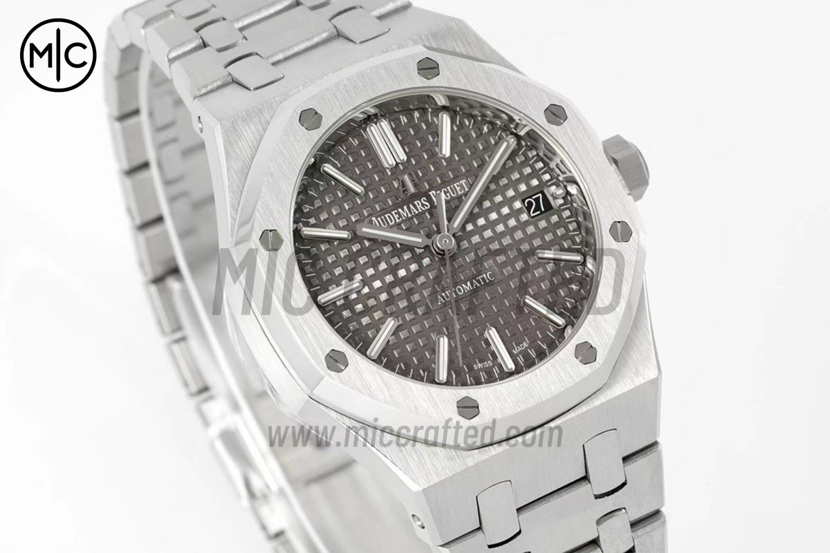 Royal Oak 37mm 15450 SS Gray Textured Dial on SS Bracelet – Premium Edition