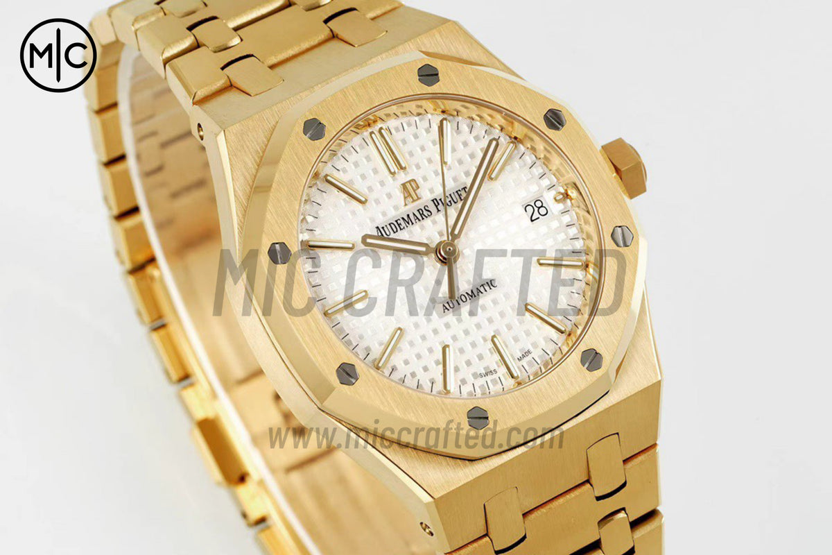 Royal Oak 37mm 15450 YG White Dial on YG Bracelet – Premium Edition